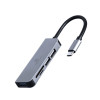 HUB USB Type C GEMBIRD 3 ports USB + Lecteur de carte mémoire / Gris