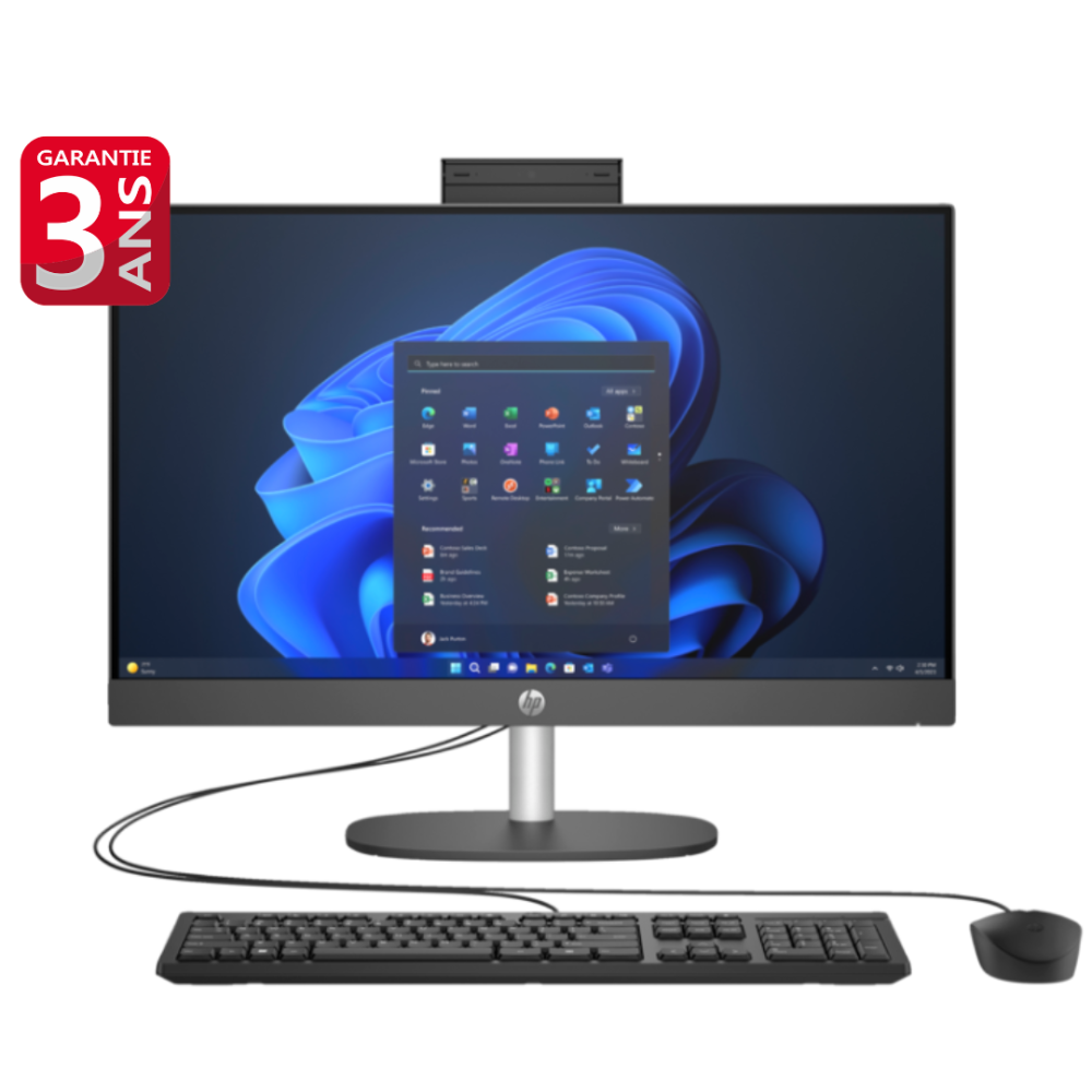 PC DE BUREAU ALL IN ONE HP PROONE 240 G10 / i3-N300 / 8GO / 256GO SSD / Noir