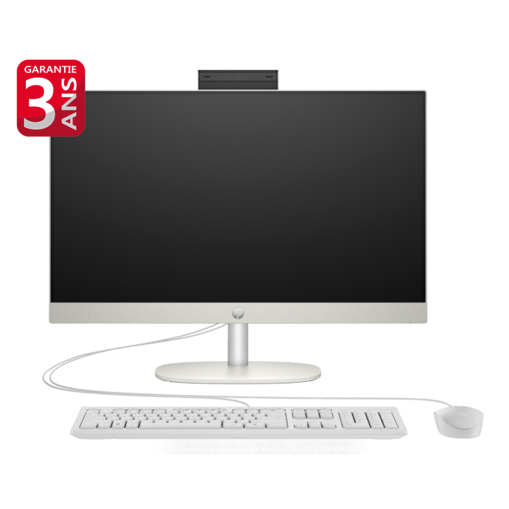 PC DE BUREAU ALL IN ONE HP PROONE 240 G10  i3-N300 8GO 256GO SSD / Blanc