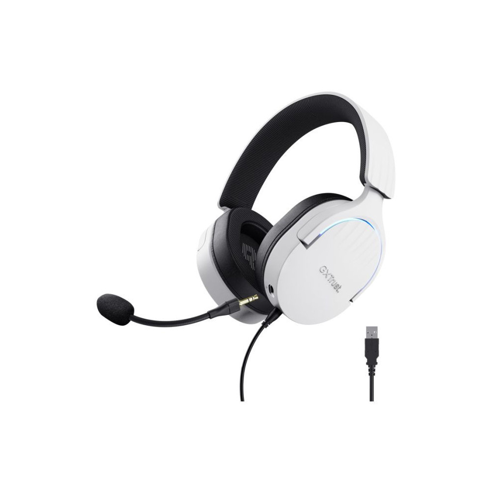 MICRO CASQUE GAMER FILAIRE TRUST GXT 490 FAYZO USB 7.1 / Blanc