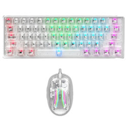 ENSEMBLE CLAVIER ET SOURIS GAMER FILAIRE STAR WAVE GCM1085 RGB / TRANSPARENT
