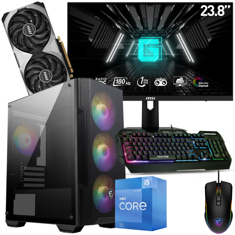 Pc de bureau Gamer Elite / i5-12400F / RTX 4060 8G / 16 Go / 1 To SSD