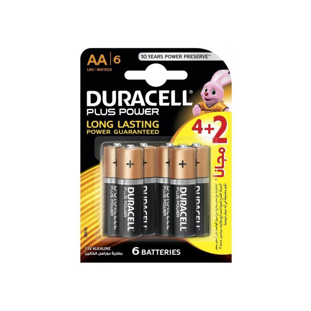 6x Piles Duracell PLUS POWER