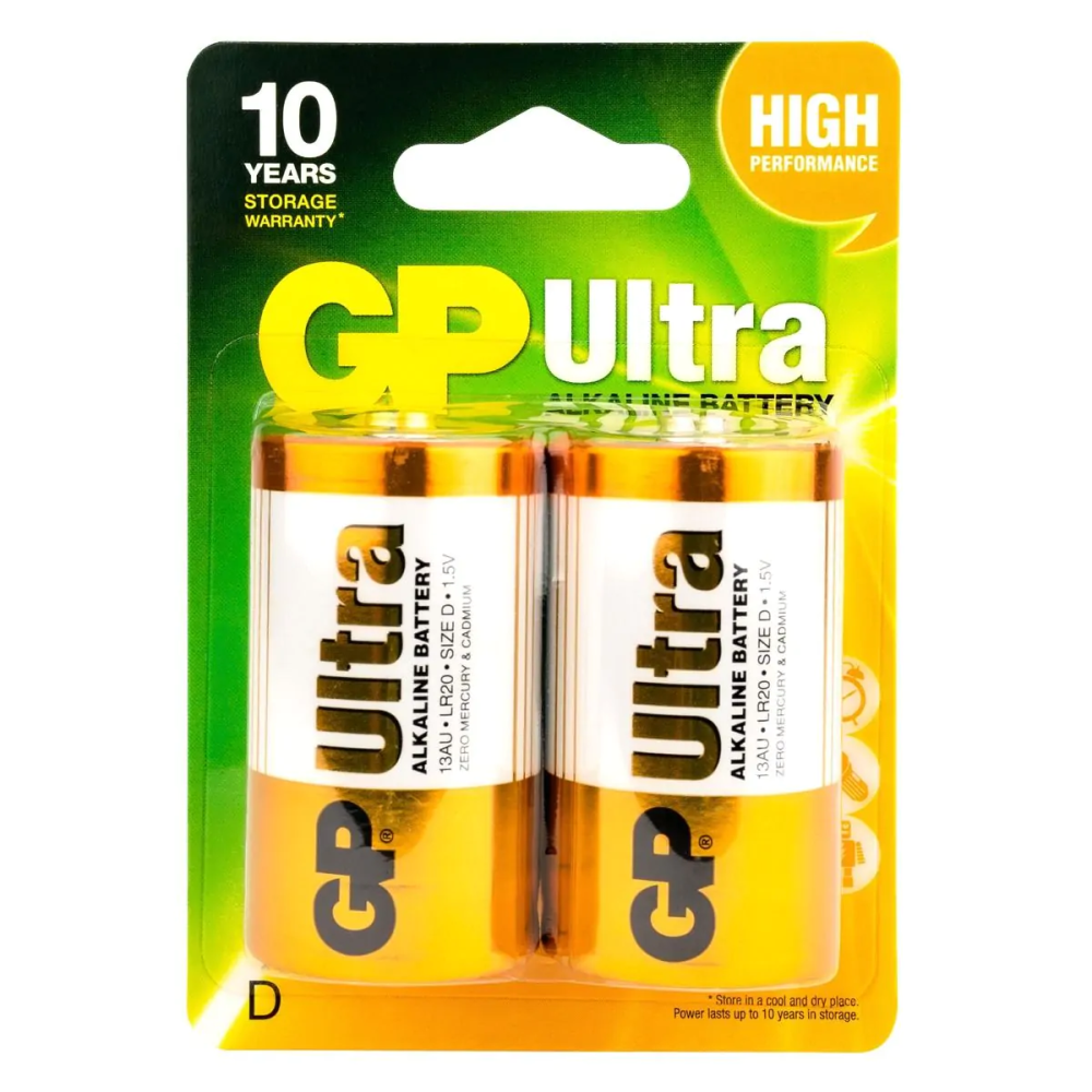 2x Pile GP Ultra AlKaline LR20