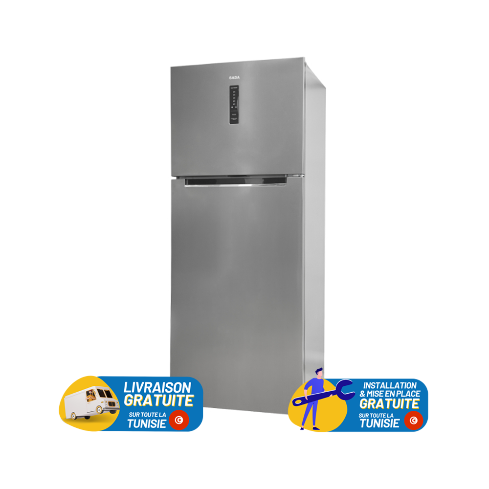 Réfrigérateur SABA No Frost Double Portes 459L / SILVER avec Afficheur
