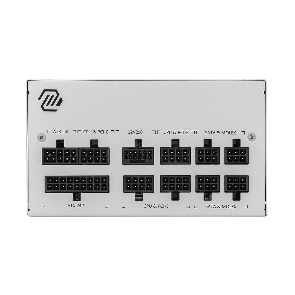 Boîte d'alimentation MSI MAG A850GL PCIE5 100% modulaire / 80 PLUS Gold / 850 W / WHITE