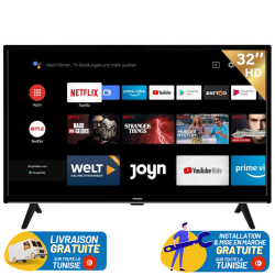 Téléviseur Newstar Smart 32" HD Android avec Récepteur intégré