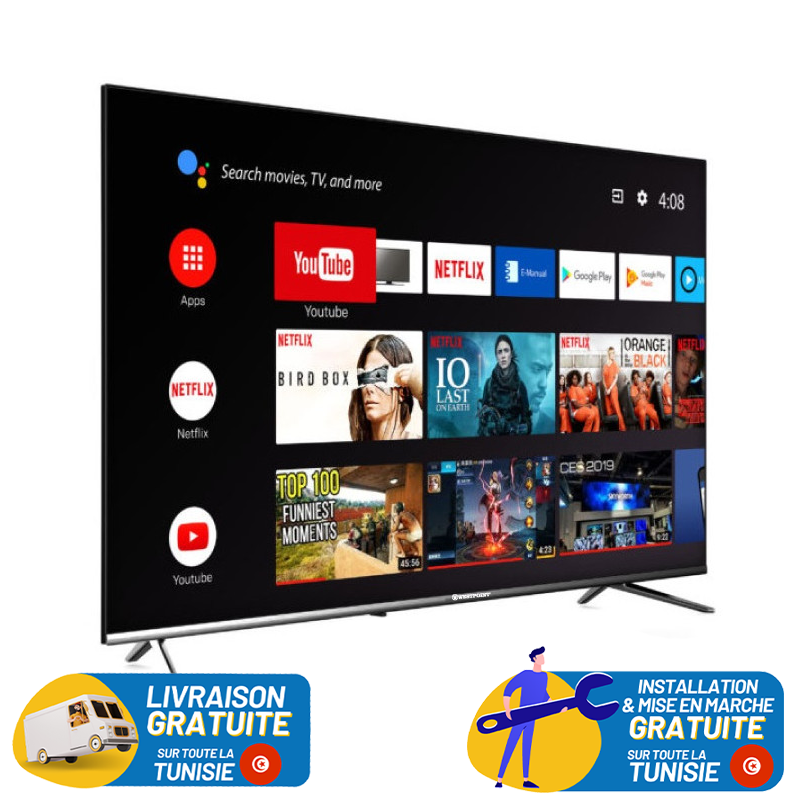 TV WESTPOINT 43" Full HD Smart TV Avec RECEPTEUR INTEGRE
