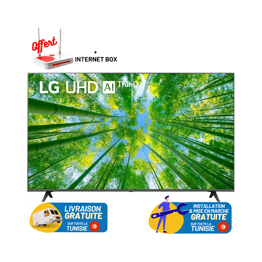 TV LG UHD 4K 50" UQ8000 Smart TV avec AI ThinQ