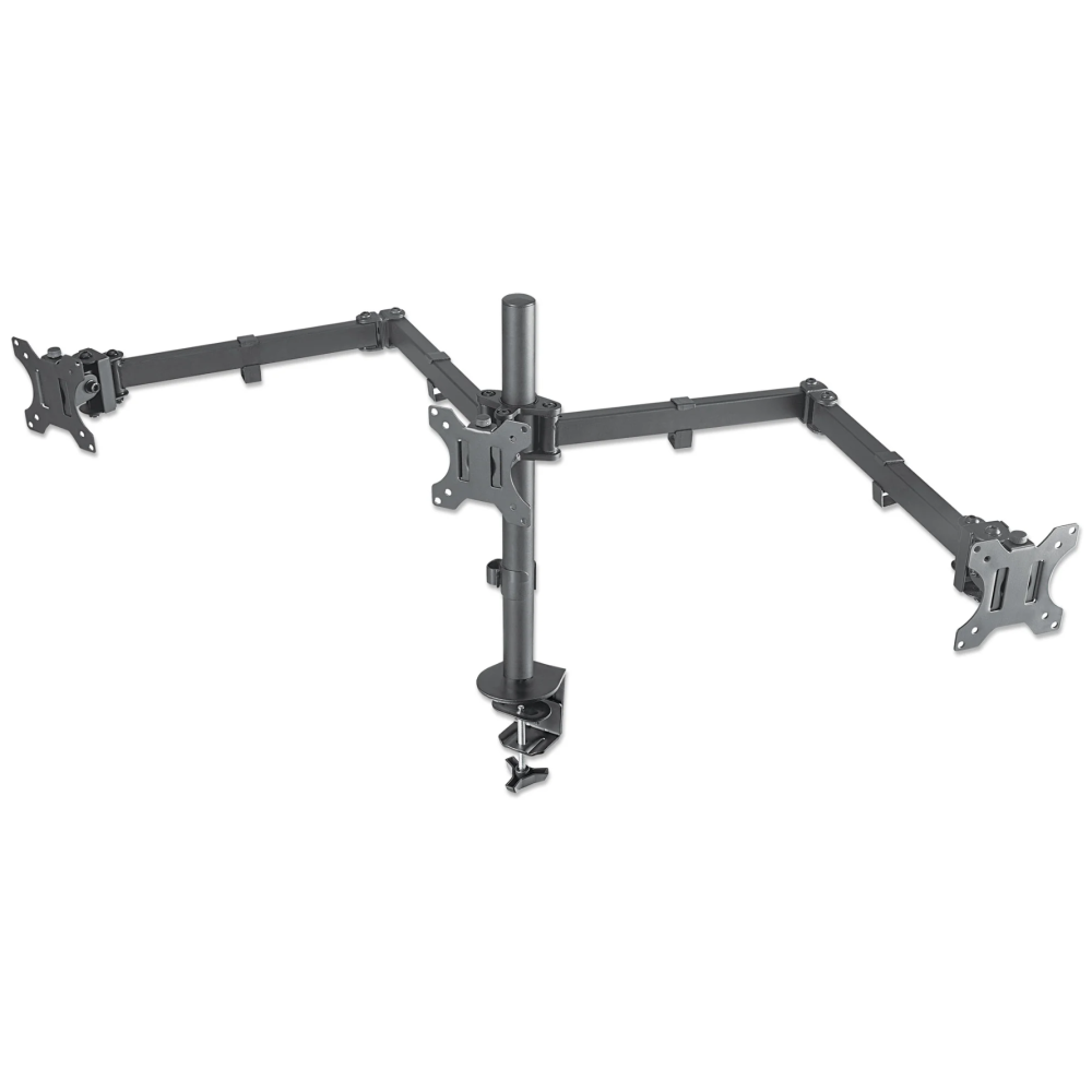 Support universel Manhattan pour 3 écrans avec bras mobiles à double articulation / 13" à 27"