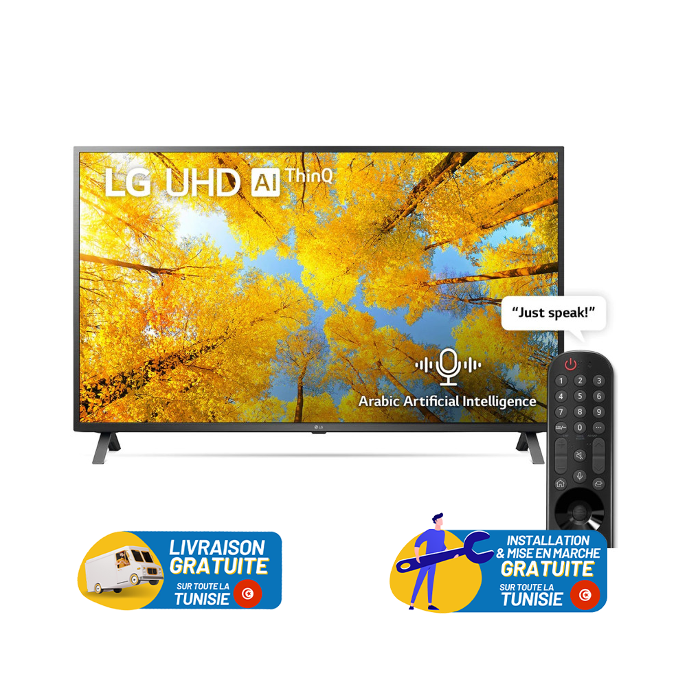 TV LG UHD 4K 50" UQ75006 Smart TV avec AI ThinQ