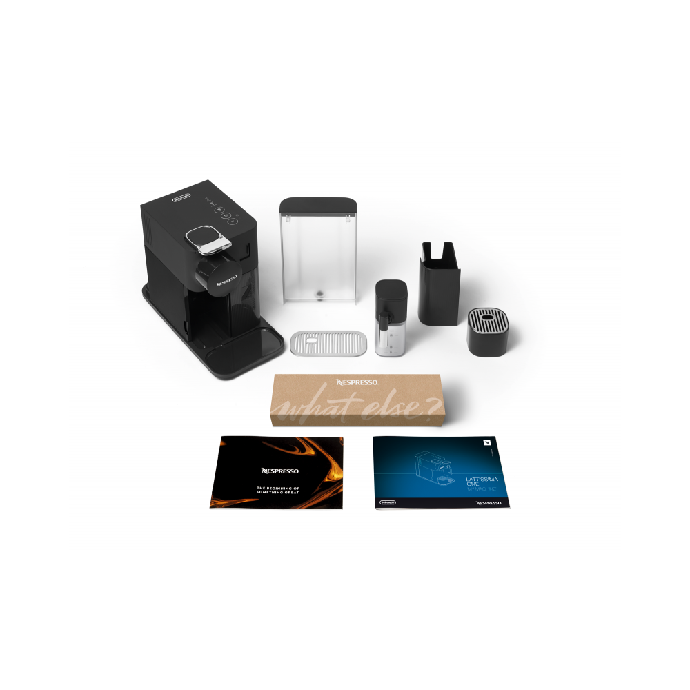 Machine à Café NESPRESSO Lattissima One 1 Litre / 1400 W / Noir + 10 Capsules Nespresso Offertes