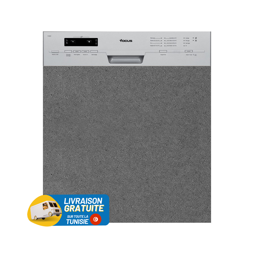 Lave-Vaisselle Focus Semi Encastrable 12 Couverts / Silver + Livraison Gratuite