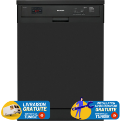 Lave Vaisselle Sharp 15 Couverts / Noir (QW-V615-BK3)