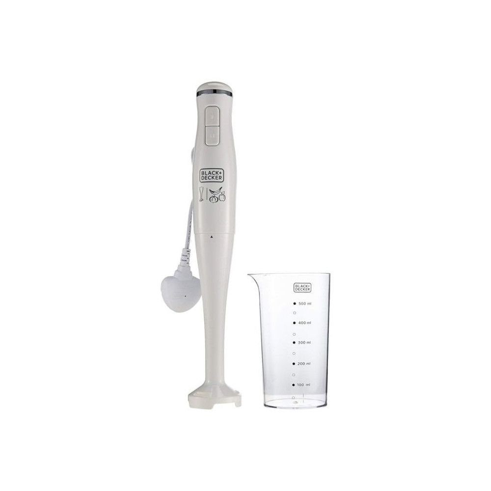 Mixeur Plongeant BLACK&DECKER SB2500-B / 300 Watts / Blanc