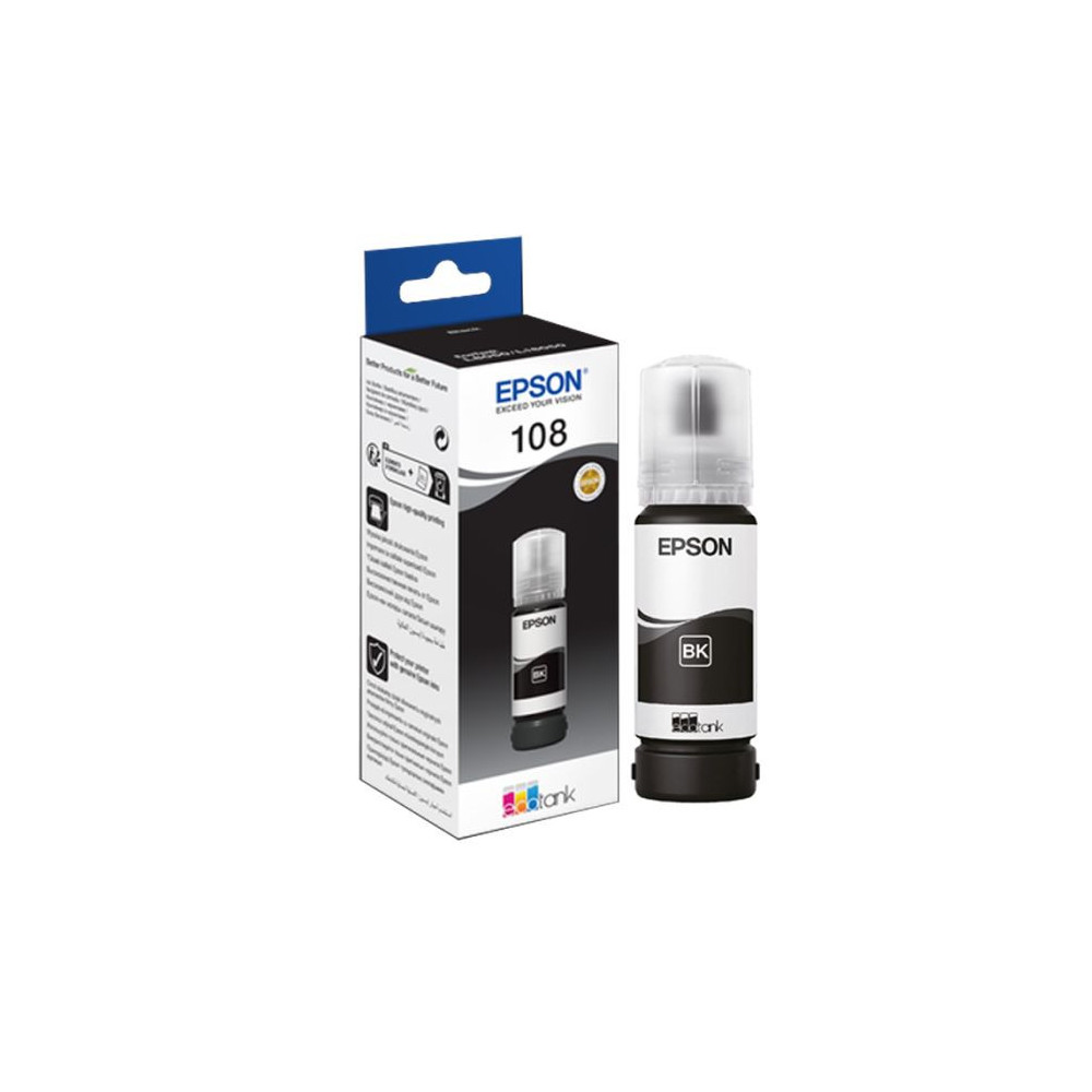 Bouteille d'encre Original EPSON ECOTANK 108 / Noir