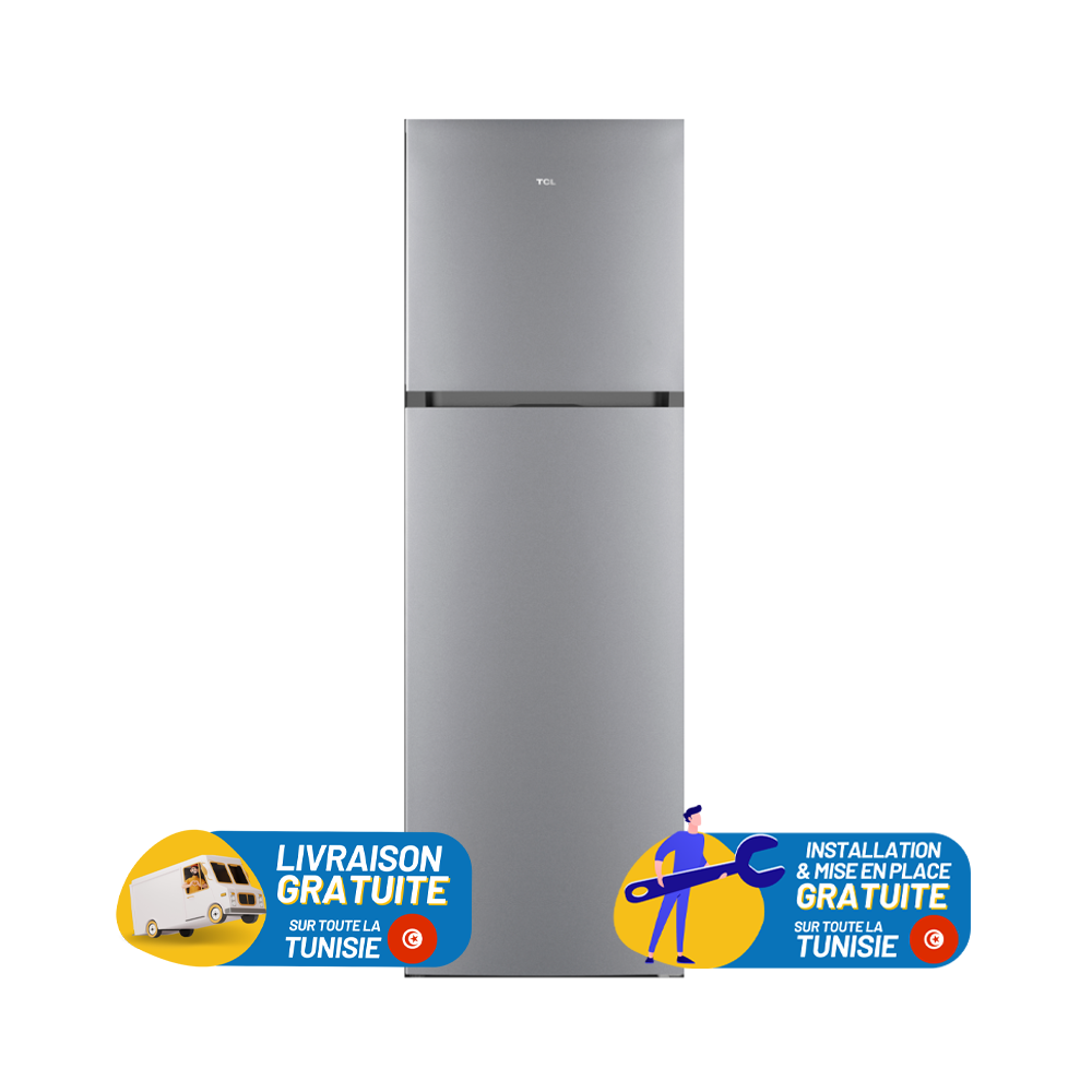 Réfrigérateur TCL NO FROST Double Portes 333 LITRES Silver