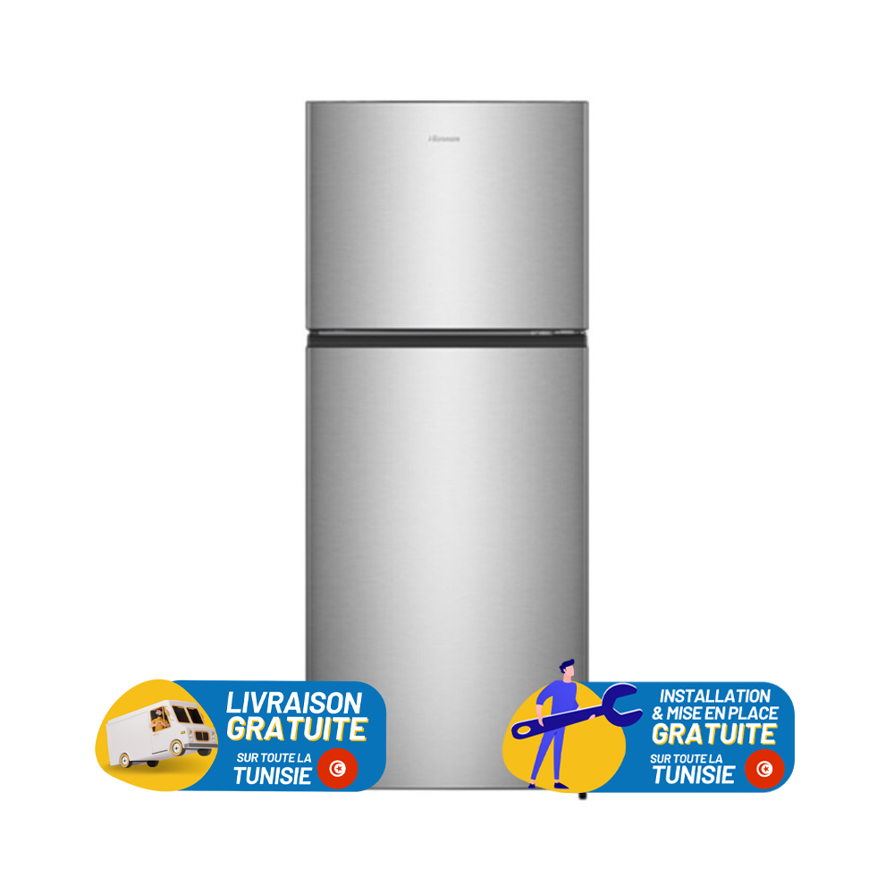 Réfrigérateur Hisense No Frost 375L / Silver + Carte FREEOUI Gratuite 1an