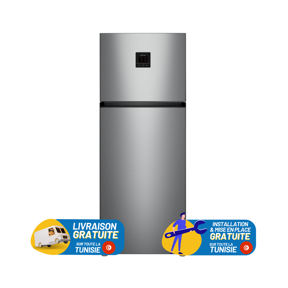 REFRIGERATEUR TCL No Frost INVERTER 465 Litres INOX / Avec Afficheur + Friteuse LUXELL OFFERTE