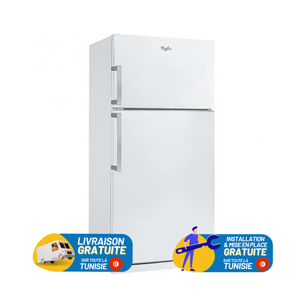 Réfrigérateur Double Porte NoFrost Whirlpool W7TI 8711 NFW EX / 423L / Blanc  + BLENDER GALAXY 2EN1 400W GRATUIT