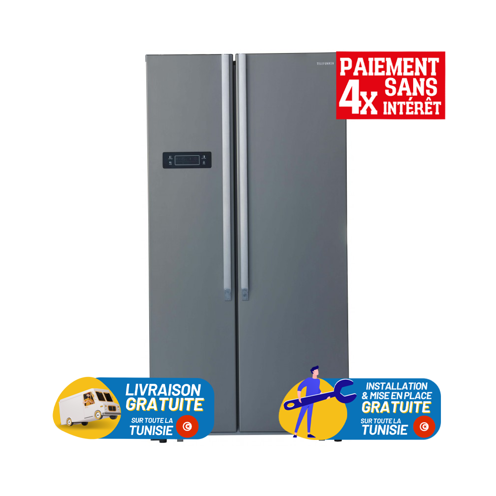 Réfrigérateur Telefunken No Forst 2 Portes Side by side 562L