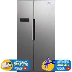 Réfrigérateur Candy Side by Side CHSVN174X / 521L / Inox