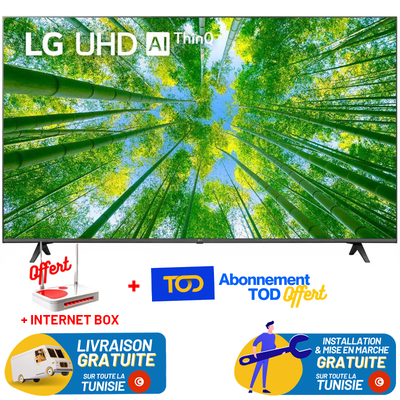 TV LG UHD 4K 65" UQ8000 Smart TV avec AI ThinQ
