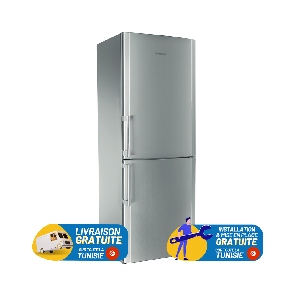 REFRIGERATEUR ARISTON NO FORST COMBINE 470 Litres / INOX + 100DT BON DE REDUCTION