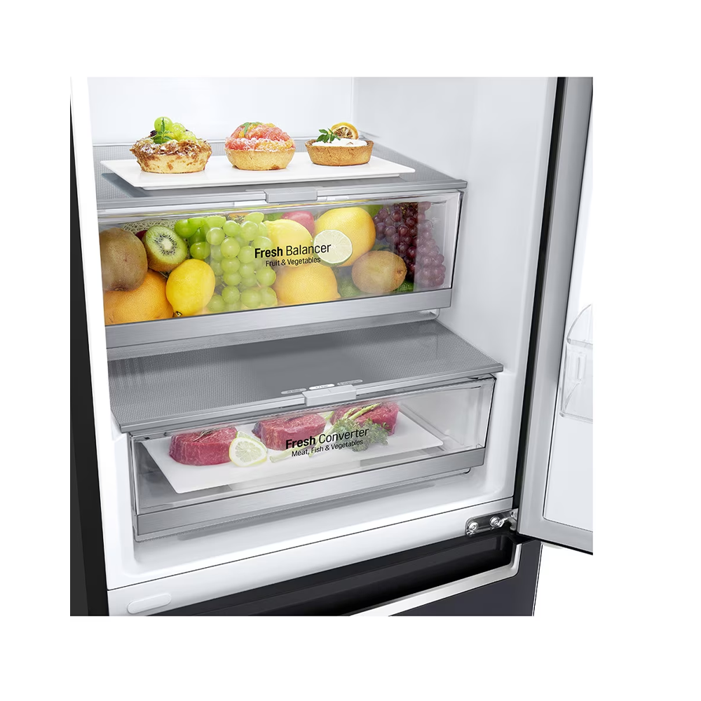 REFRIGERATEUR LG No Frost INVERTER Combiné 341 Litres / MATTE BLACK