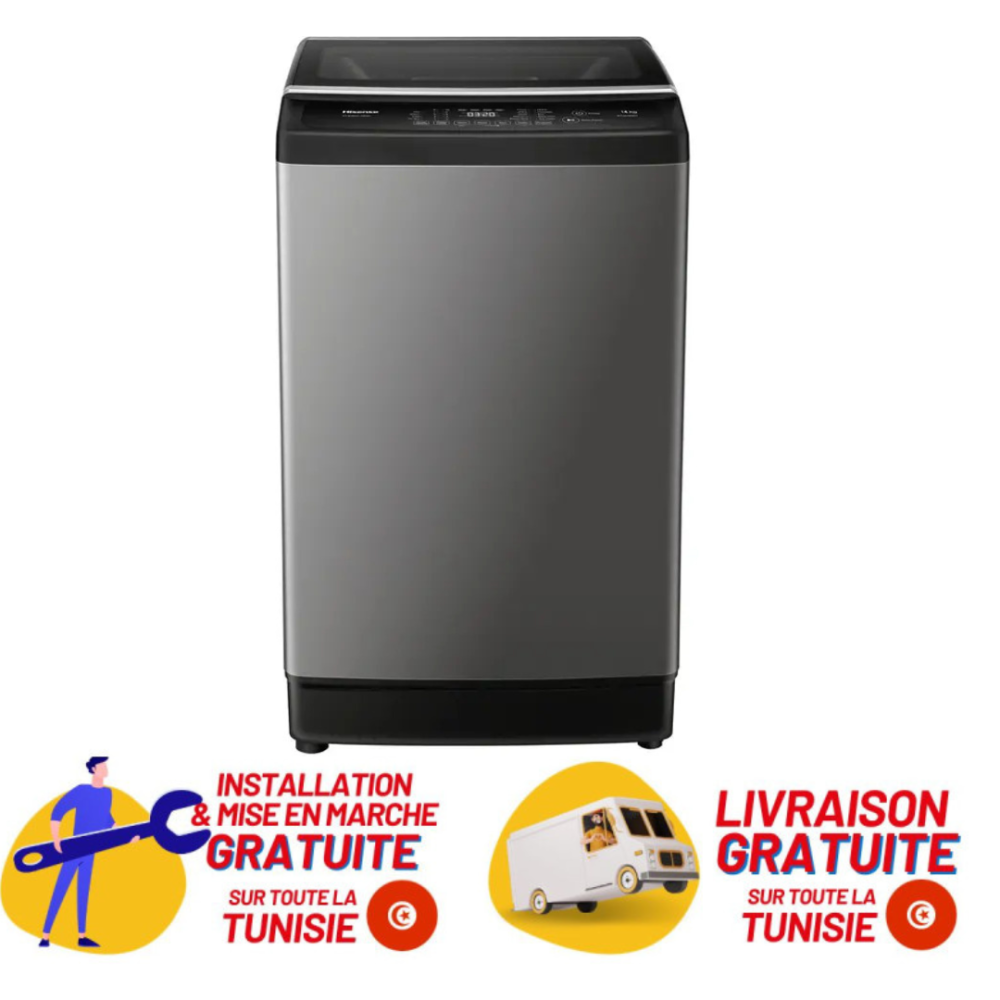 Lave Linge HISENSE WTJA1102T / 10.5 KG / Silver + Livraison + Installation et Mise en Marche Gratuites