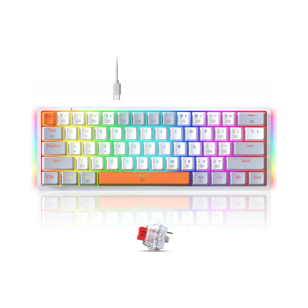 Clavier Gamer Mécanique Redragon AKALI K642WGO RGB / RED SWITCH