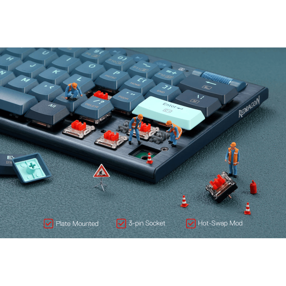 Clavier Gamer Mécanique Redragon NOCTIS K632 PRO RGB / Red Switch / BLEU
