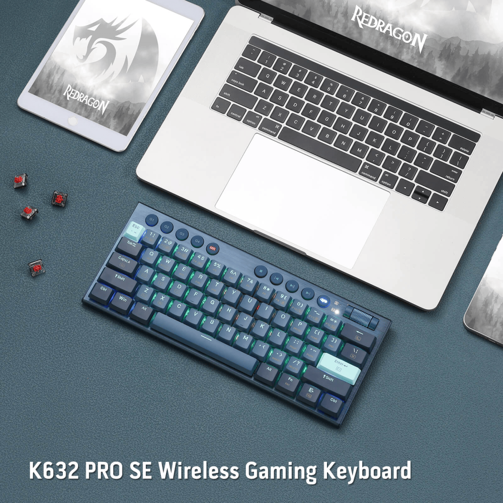 Clavier Gamer Mécanique Redragon NOCTIS K632 PRO RGB / Red Switch / BLEU