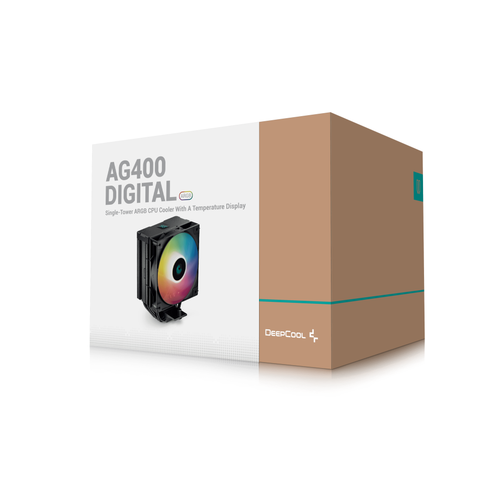 Ventilateur de processeur DeepCool AG400 DIGITAL BK ARGB / Noir