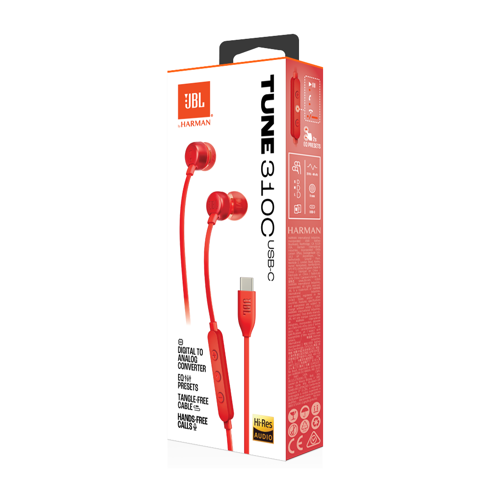 ECOUTEURS JBL Tune 310C USB / ROUGE