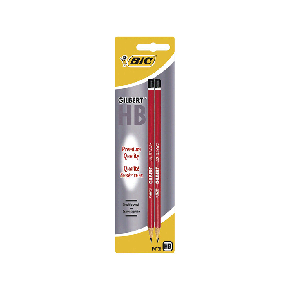 Pack de 2 crayons graphite Bic en bois Gilbert - Noir