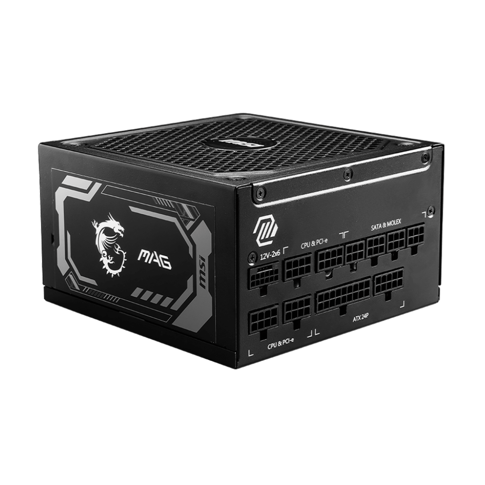 Boîte d'alimentation MSI MAG A1250GL PCIE5 / 80 PLUS Gold / 1250 W / Noir