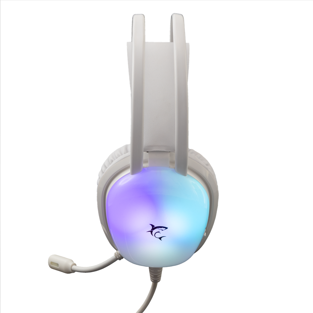 Micro-Casque Gaming Filaire White Shark PEACOCK GH-2444 / RGB / Blanc
