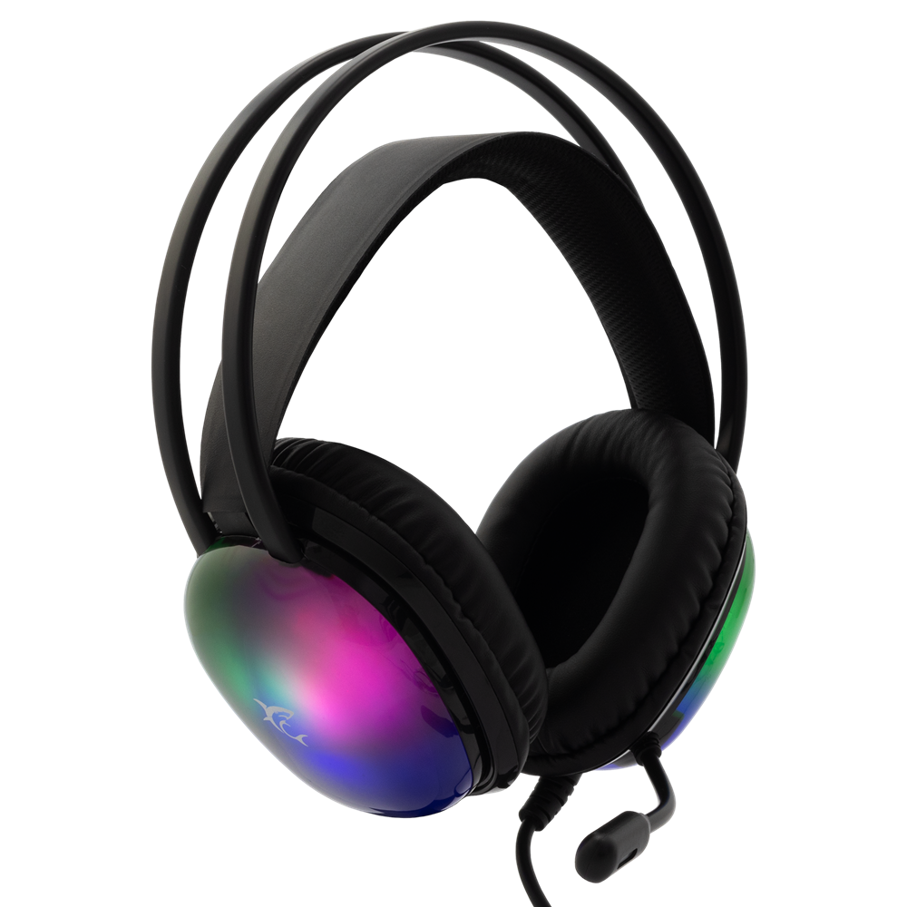 Micro-Casque Gaming Filaire White Shark PEACOCK GH-2444 / RGB / Noir