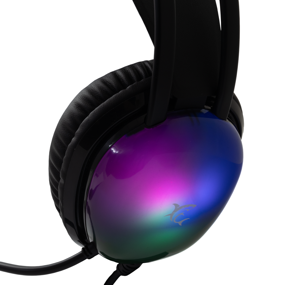 Micro-Casque Gaming Filaire White Shark PEACOCK GH-2444 / RGB / Noir