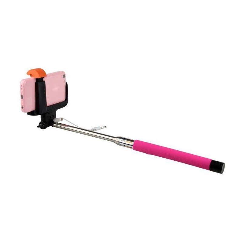 Perche télescopique selfie avec bouton intégré Bleu