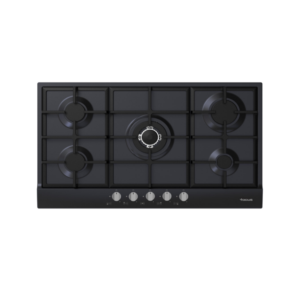 Plaque de cuisson FOCUS  F.40789BS / 5 FEUX / 90CM / NOIR / Avec Thermocouple