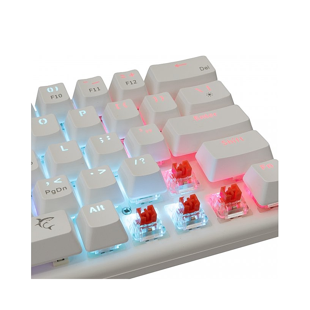 White Shark KEYBOARD WAKIZASHI WHITE RED SWITCH