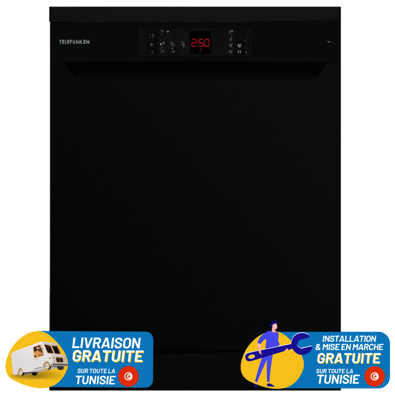 LAVE VAISSELLE 13 CVRTS NOIR 5 PROG DIGITAL