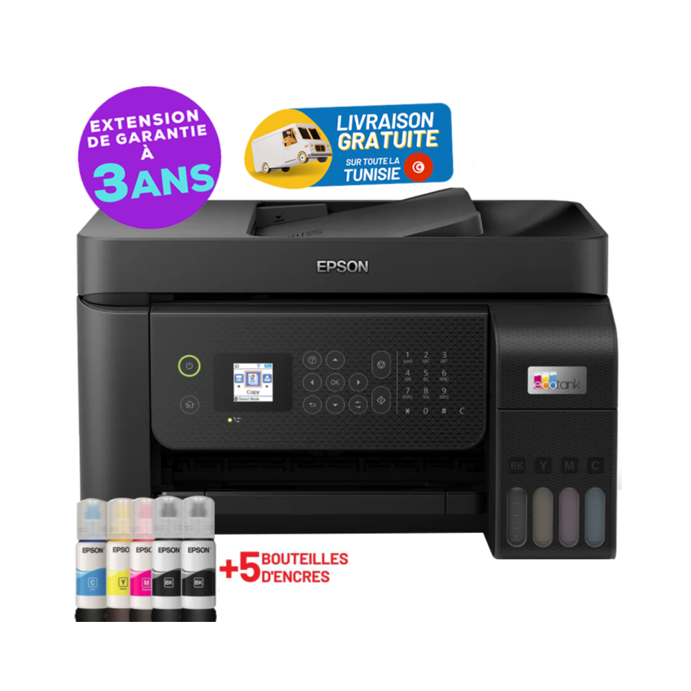 Imprimante Epson EcoTank L5290 Multifonction 4en1 à réservoir intégre / Couleur / A4 / WiFi