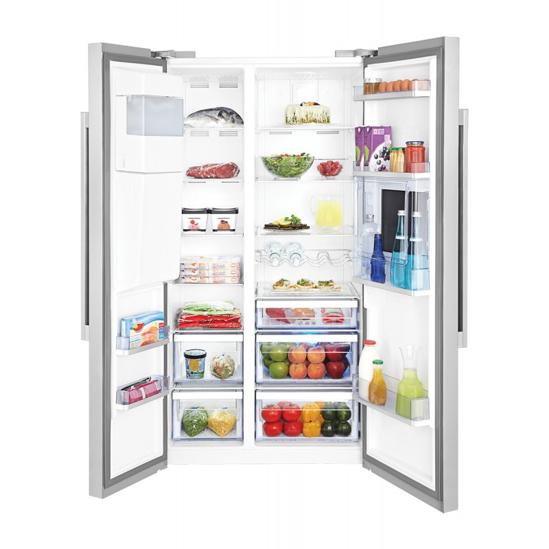 Réfrigérateur américain BEKO 621L / Silver