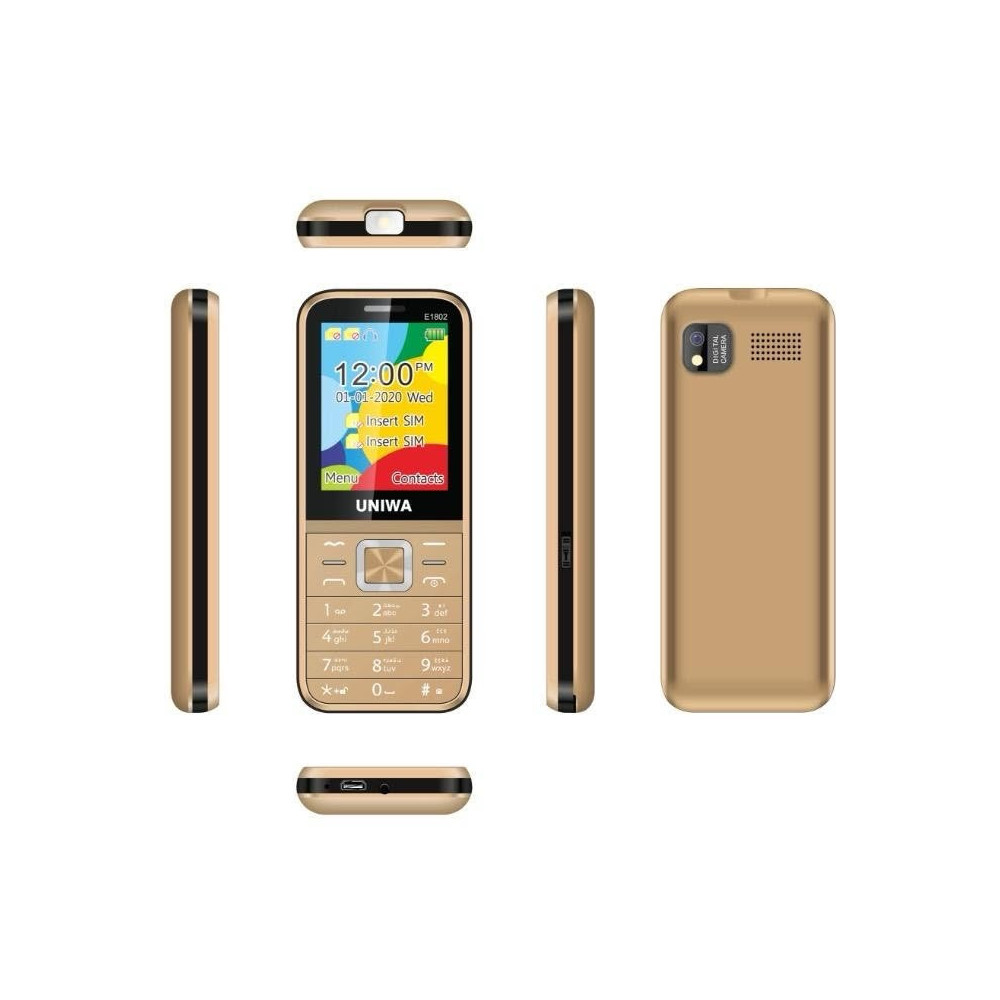 Téléphone Portable UNIWA E1802 / Gold