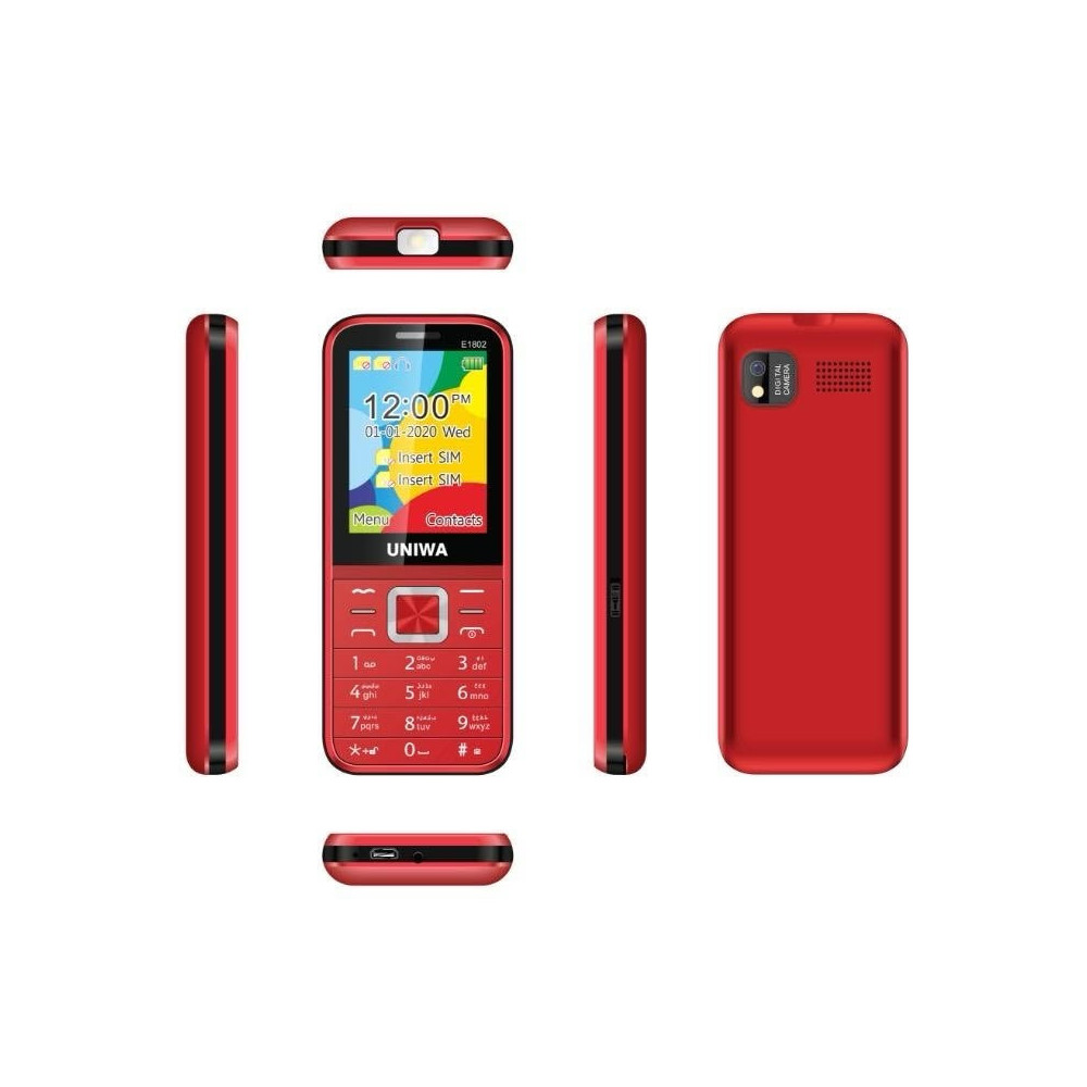 Téléphone Portable UNIWA E1802 / Rouge