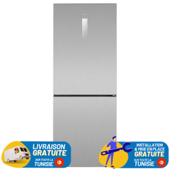 Réfrigérateur TCL No Frost Combine INVERTER Combiné 401 Litres INOX / Avec Afficheur