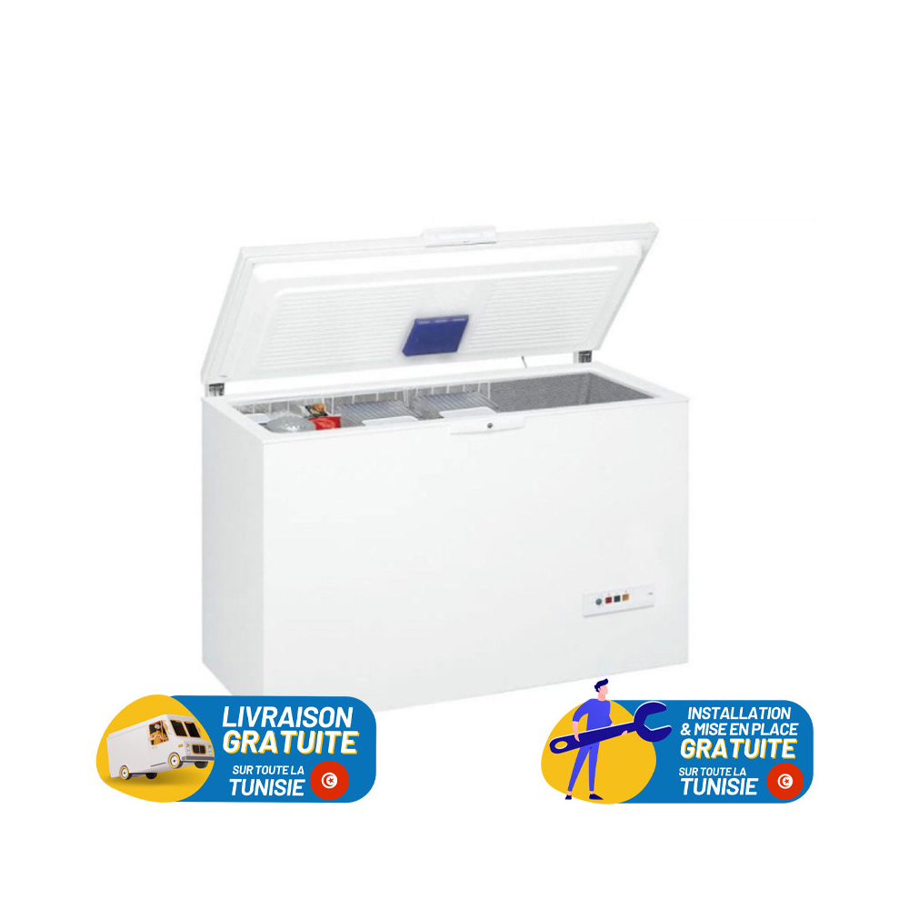 Congélateur Horizontal Whirlpool 6th SENSE  395 Litres / Blanc
